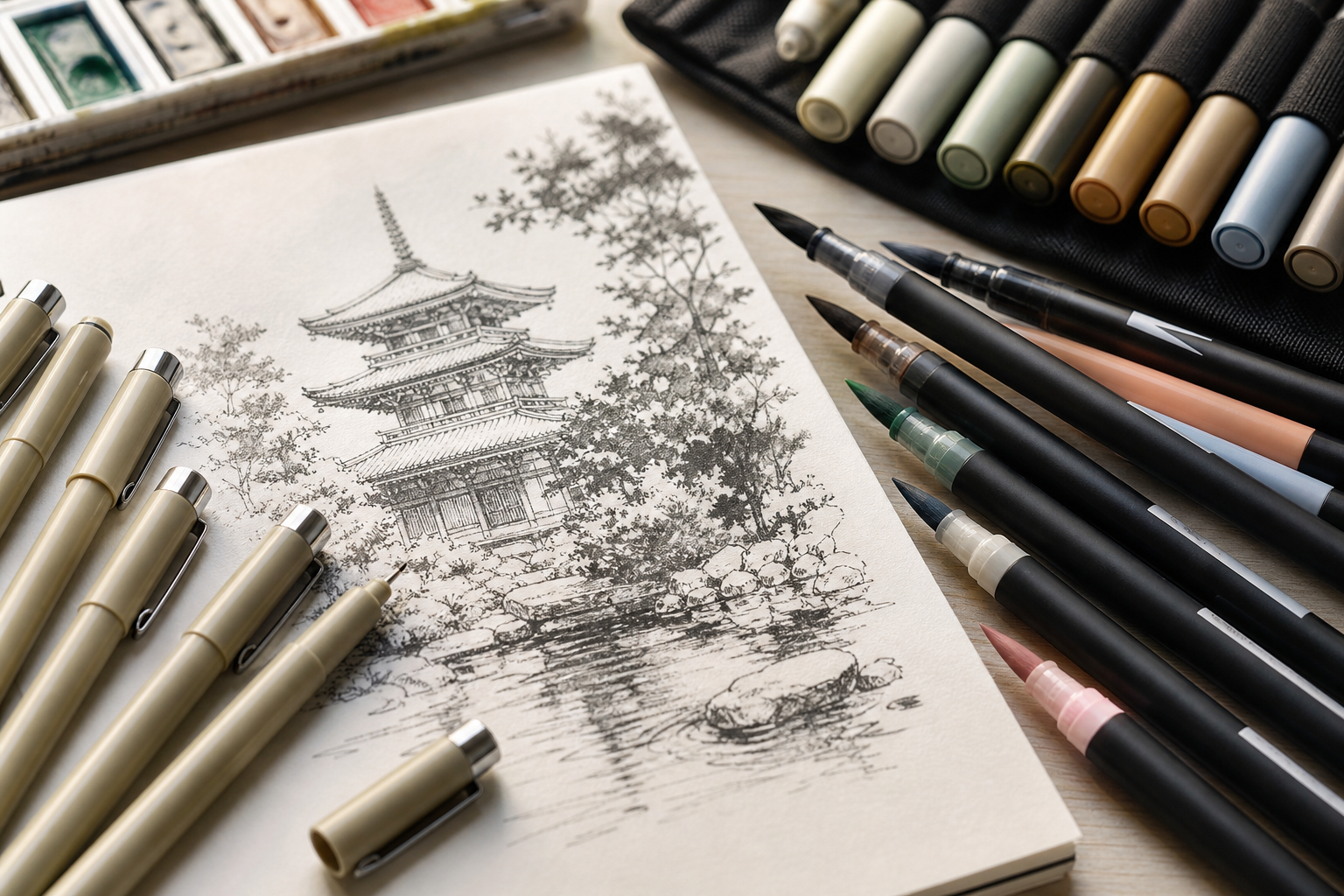Sakura Pigma Micron ou Tombow Dual Brush pour dessiner