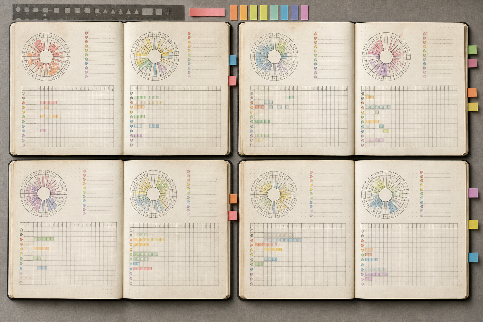 Sequential pages demonstrating consistency and long-term tracking